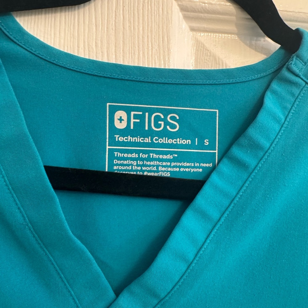 Figs Teal Scrub Top